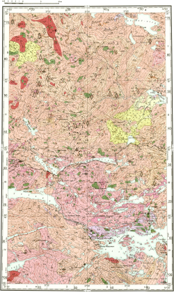 Q-36-VIII. Геологическая карта СССР. Карта полезных ископаемых. Кольская серия