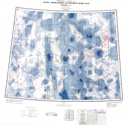 Q-43,44. Карта аномального магнитного поля СССР. Изолинии (дельта Т)а