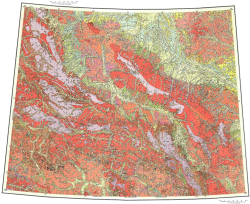 Q-54,55. Государственная геологическая карта СССР (Хонуу). Карта четвертичных образований